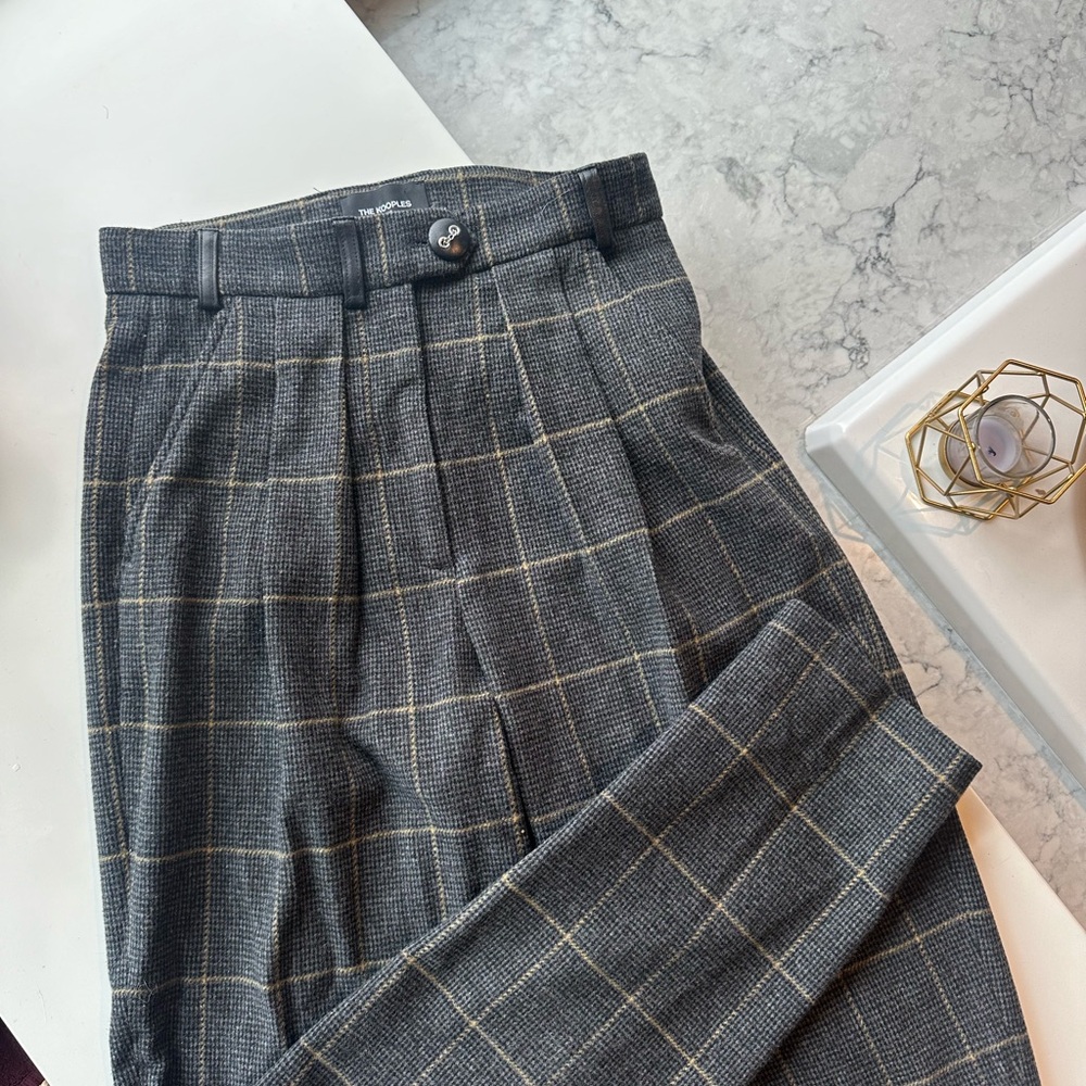 Koopless Gray Checkered Wool Pants